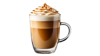 hot cortado on isolated on transparent png background. Generative ai