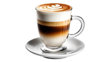 hot macchiato on isolated on transparent png background. Generative ai