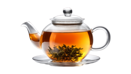 hot oolong tea on isolated on transparent png background. Generative ai