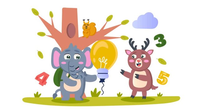 illustration of animals sharing ideas