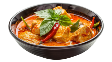 Gaeng Daeng (Red Curry) on isolated on transparent png background. Generative ai