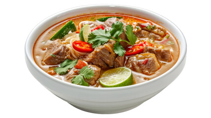 Northern Thai Pork Curry on isolated on transparent png background. Generative ai