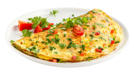 Thai Omelette on isolated on transparent png background. Generative ai