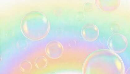 Flying soap bubbles on a pastel background, 3D art, colorful, concept art, warm colors