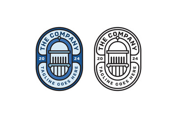 law firm pillar building white house badge logo for law firm attorney and justice company business