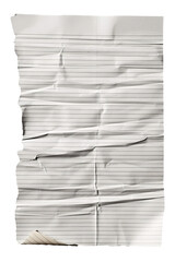 Sheet of lined paper isolated on transparent background.