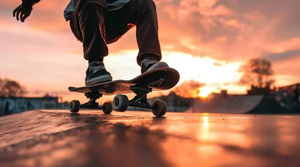 Foto op Plexiglas Professional photo legs skateboarding practice freestyle © MINHO