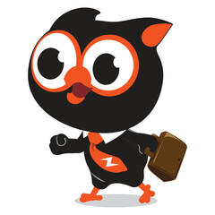 funnycartoon owl character vector illustration