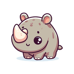 cute rhino vector design illustration