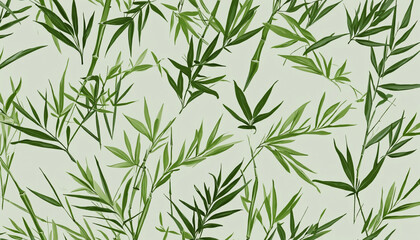 collection of bamboo leaves isolated on a transparent background