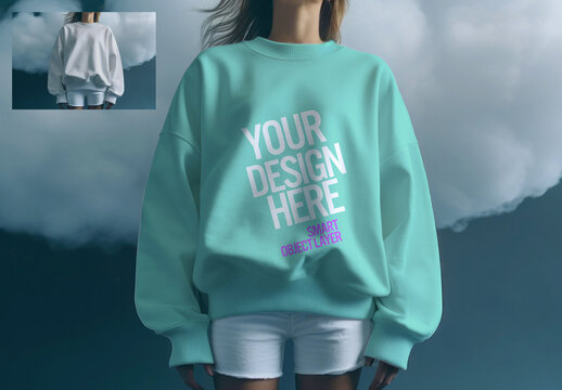 Mock up of a white sweatshirt with Generative AI