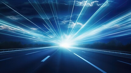 Futuristic Speed Motion on Highway at Dusk