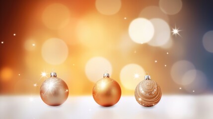 Sparkling Christmas Ornaments on a Shimmering Background