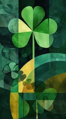 Create a digital artwork inspired by St. Patricks Day using geometric shapes and bold lines
