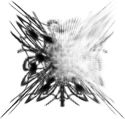 Obraz premium Polka dot mandala with elements of elf or butterfly wings. Lightening the upper right sector for copying text. For logos, emblems. Vector.