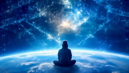 Deep meditation, transcendent, spiritual, yoga concept animation