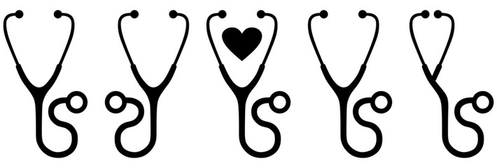Stethoscope Icon - Medical & Health Care Symbol Glyph Vector illustration