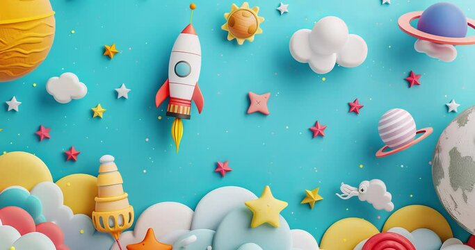 International Children's Day background. Abstract background. Cute and colorful background. Business and media social background. Copy space area