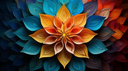 Kaleidoscope patterns, vibrant symmetry, abstract beauty