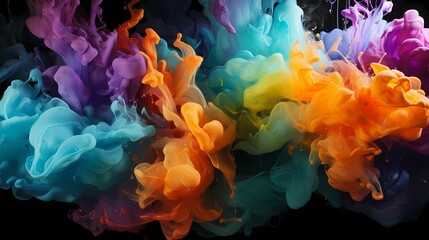 Fototapeta premium Vibrant green and cosmic purple liquids colliding with explosive force, forming a visually intense and abstract composition