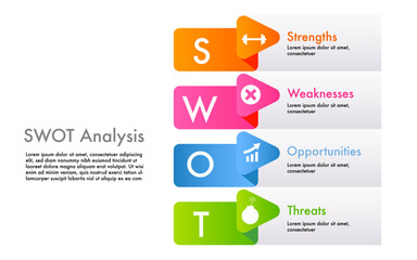 Infographic template for swot analysis for marketing can apply diagram framework vision, Modern step Timeline infographics design vector and presentation business