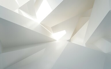 Abstract Geometric White Modern Architecture Interior
