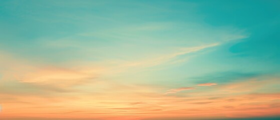 Serene Sunset Sky with Vibrant Colors - obrazy, fototapety, plakaty