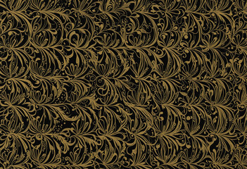 abstract black and gold pattern background golden floral pattern