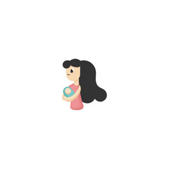 set of mother's poses in the spirit of Mother's Day illustration