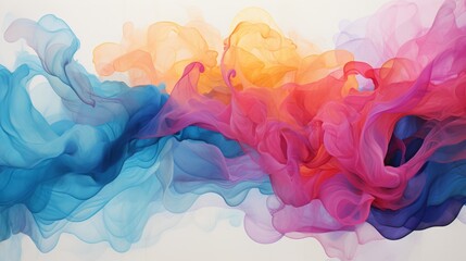 Saturated watercolor strokes, artistic, fluid expression - obrazy, fototapety, plakaty