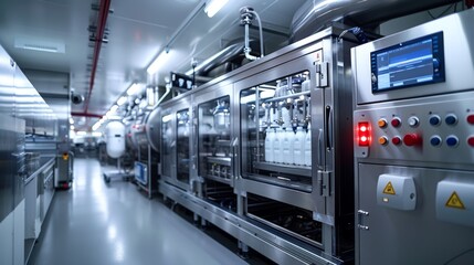 High-tech dairy processing equipment, milk and cheese production