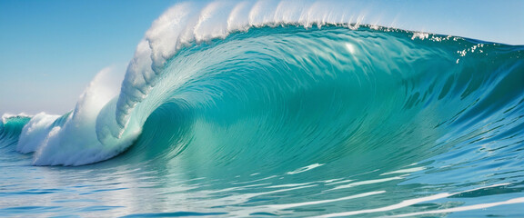 Fototapeta na wymiar Transparent Ocean Wave Copy Space