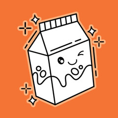 Cute Cartoon Milk Doodle Kawaii Coloring Illustration
