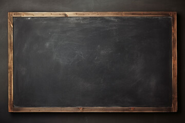  blank blackboard on a wall, An old used black board on a grungy dim classroom - obrazy, fototapety, plakaty