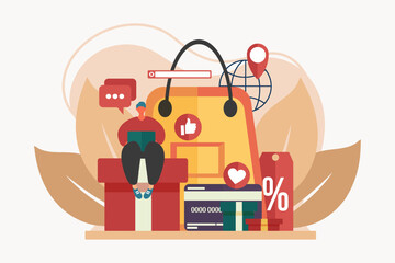 E Commerce Flat Illustration Design