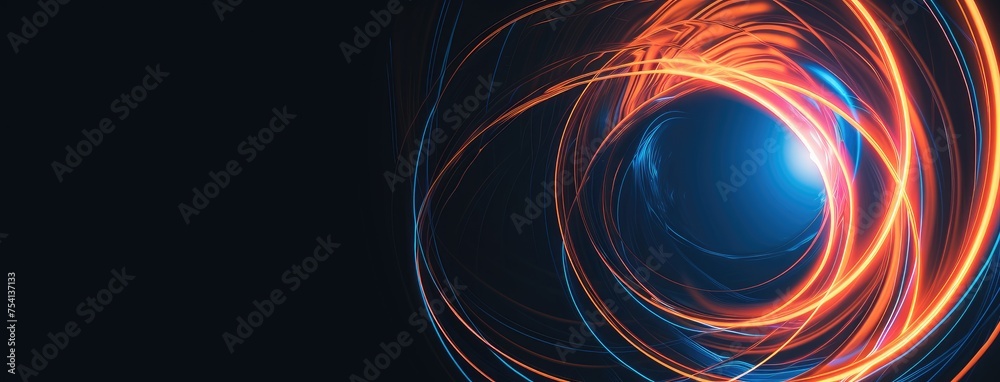 Sticker Swirling Light Trails on Dark Background