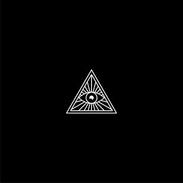 Masons symbol All seeing eye of God icon isolated on dark background