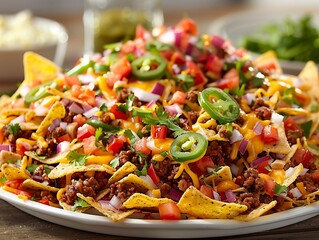 Create a mosaic of color and flavor with a mountain of nachos