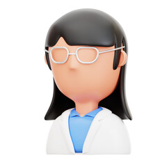 3D Female Professor Model Wisdom In Academia. 3d illustration, 3d element, 3d rendering. 3d visualization isolated on a transparent background