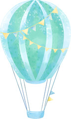 hot air balloon, illustration on white background