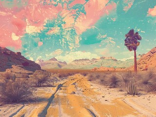 Digital art transforms desert paths into landscapes of wonder and mystery