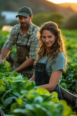 Farmer Harvesting Fresh Vegetables with Care and Dedication