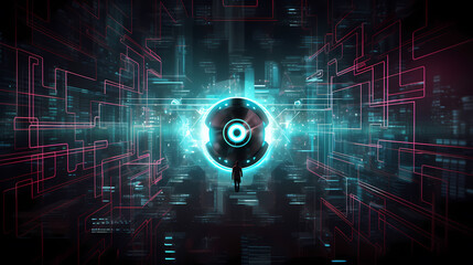 3D abstract network of neural network futuristic technology background