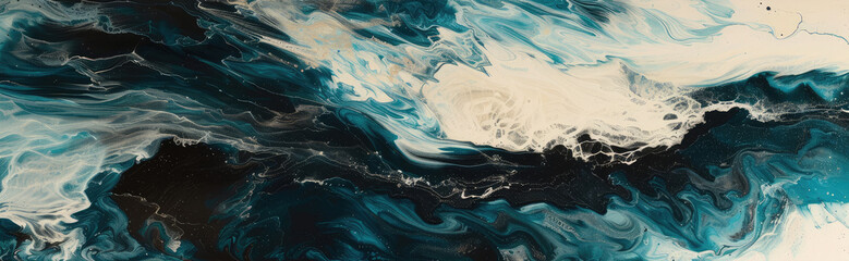 Fototapeta premium Abstract Ocean Waves Acrylic Paint Texture