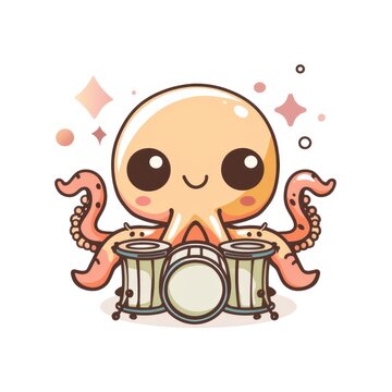 octopus playing drum