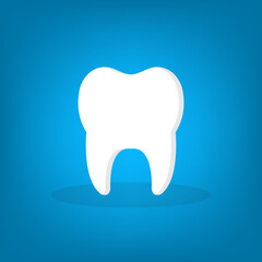 Tooth icon. Oral medicine, stomatology, dental medicine concepts. White tooth. Modern flat design graphic element.