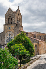Fototapeta premium Church of San Vicente Martir and San Sebastian in Frias, medieval village in the province of Burgos, Spain 