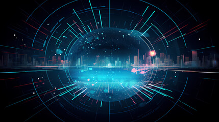 Obraz premium 3D abstract network of neural network futuristic technology background