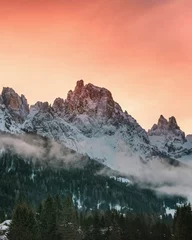 Wall murals Height scale sunset in the mountains