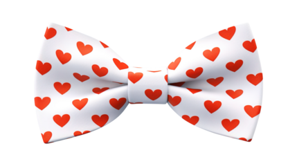 A bow tie with hearts pattern isolated on transparent background Remove png, Clipping Path, pen tool